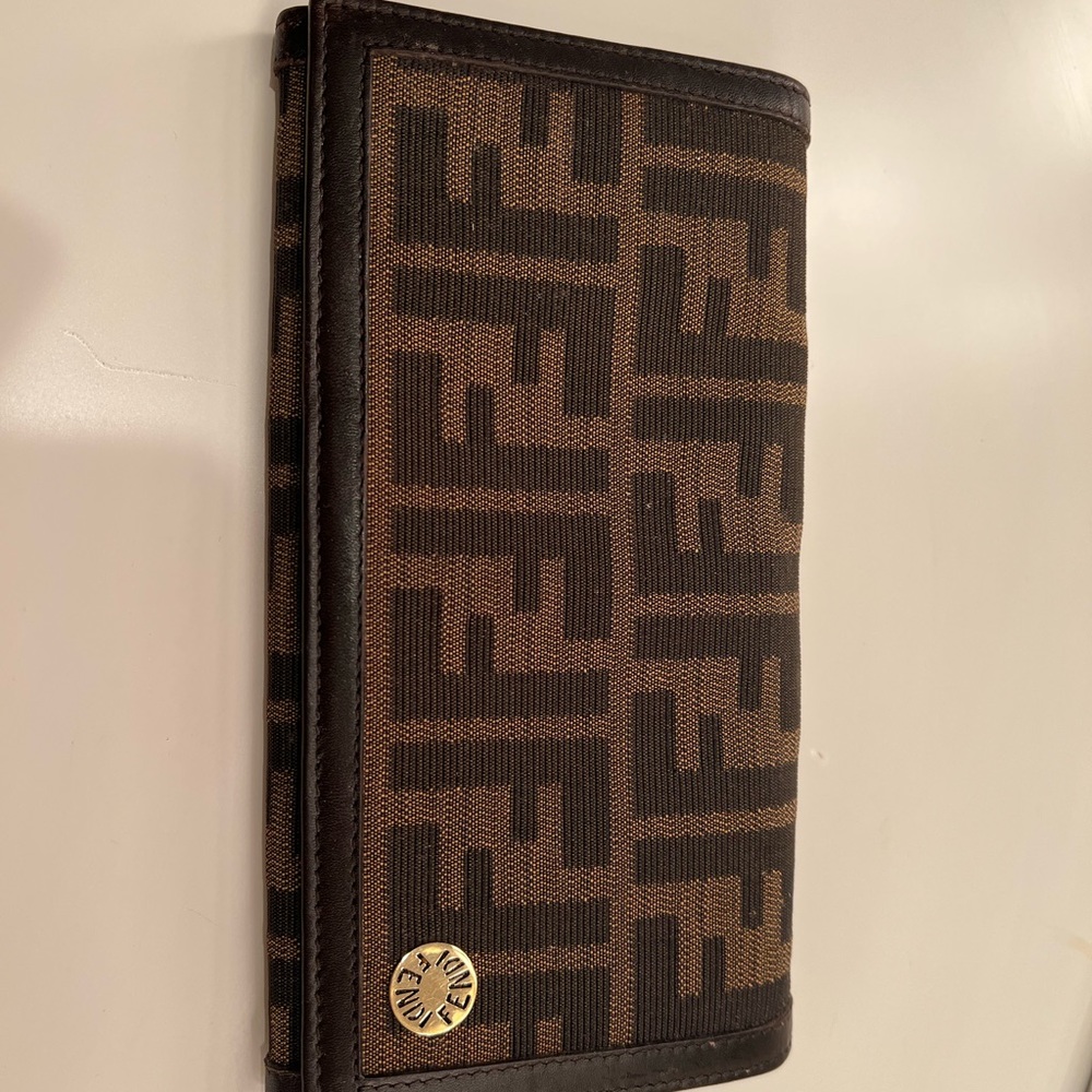 Fendi Zucca Flap Wallet Pre Owned